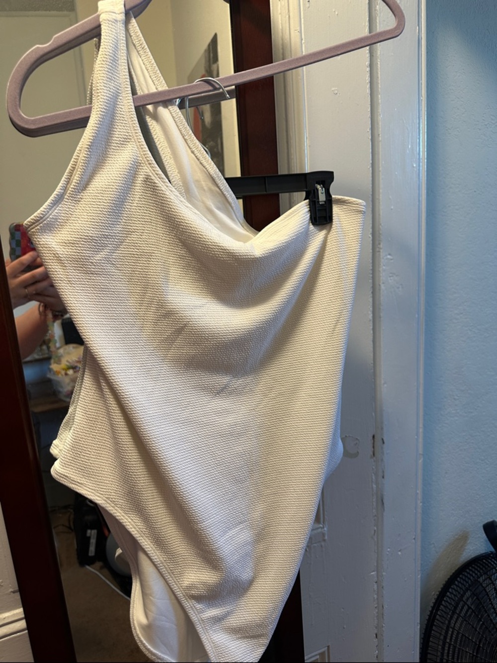 Old Navy Cream Ribbed One-Piece Swimsuit